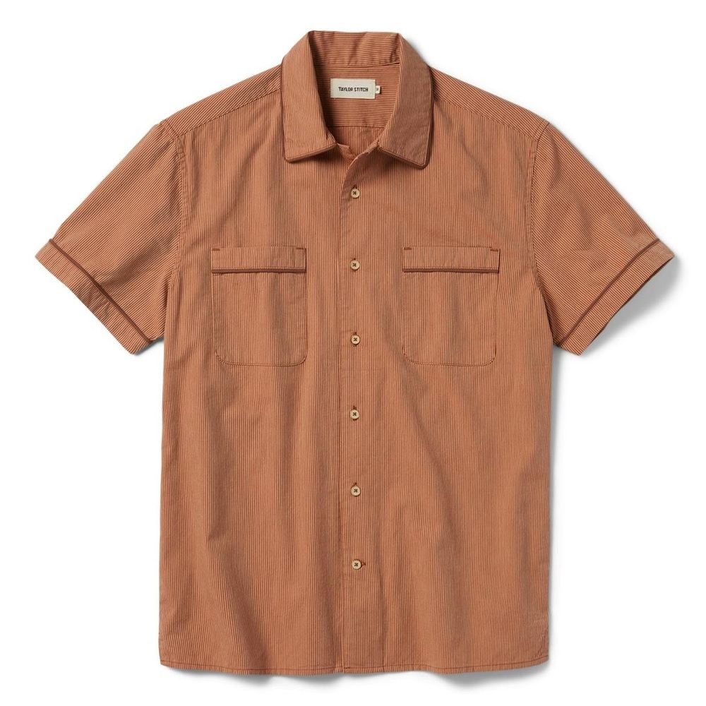 Taylor Stitch Tulum Shirt in Rust Stripe